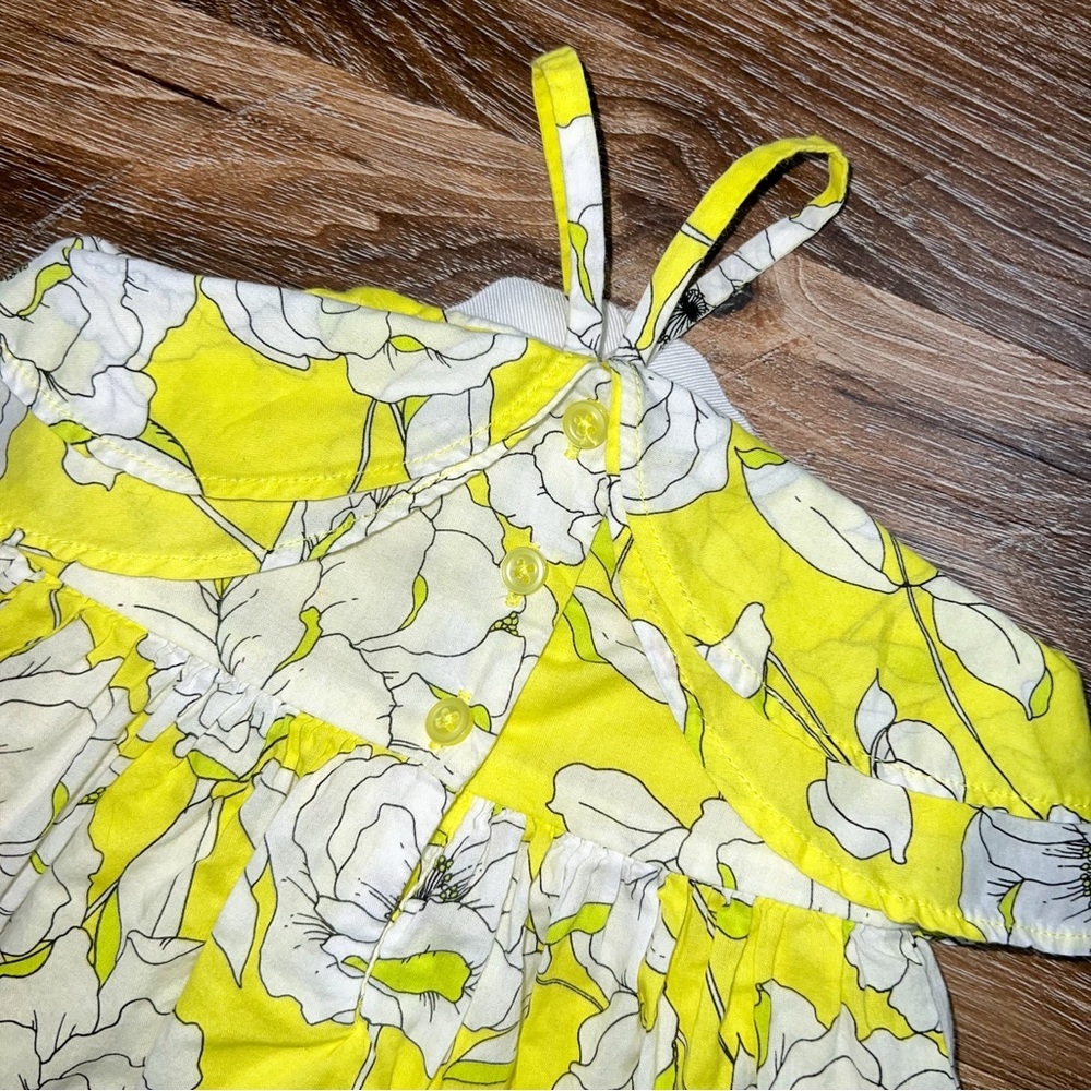 Janie and Jack Glow Lemonade Bloom Floral Ruffle Dress, Size 3-6M - Picture 6 of 13